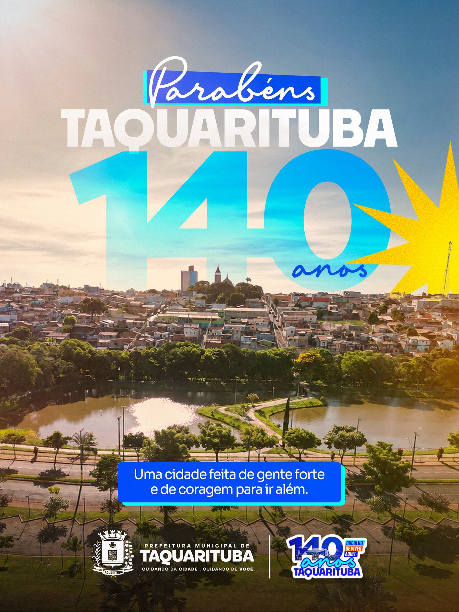 Capa de 140 anos de Taquarituba — Uma celebração com identidade e pertencimento